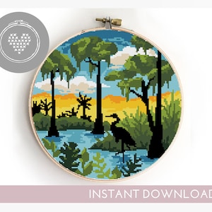 Everglades-kruissteekpatroon nationaal park geteld modern xstitch eenvoudig - kruissteekpatroon (digitaal formaat - pdf)