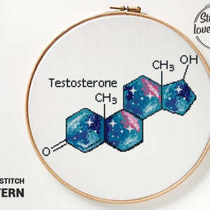 Testosteron kruissteekpatroon geteld modern xstitch-diagramontwerp DIY - kruissteekpatroon (digitaal formaat - pdf)