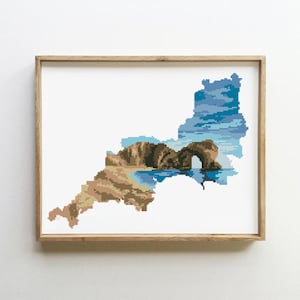 Zuidwest-Engeland kruissteekpatroon geteld xstitch eenvoudige kaart DIY - kruissteekpatroon (digitaal formaat - pdf)