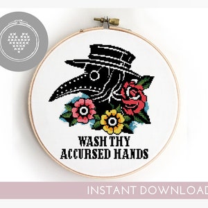 Funny quote cross stitch pattern plague doctor funny xstitch easy chart cross stitch pattern- Cross Stitch Pattern (Digital Format - PDF)