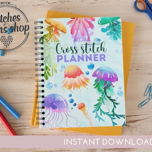 Afdrukbare kruissteekplanner | Pdf-dagboekorganizer | A4 A5 notitieboek kruissteek | Direct downloaden