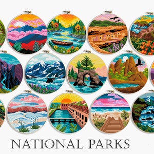 National Parks Cross Stitch Pattern: Set of 15 (PDF Digital)