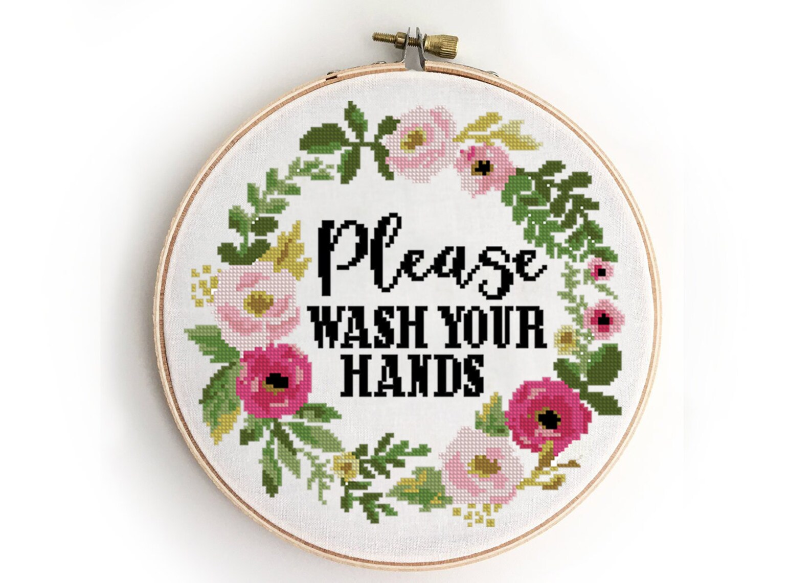 Please wash your hands counted cross stitch pattern | Etsy