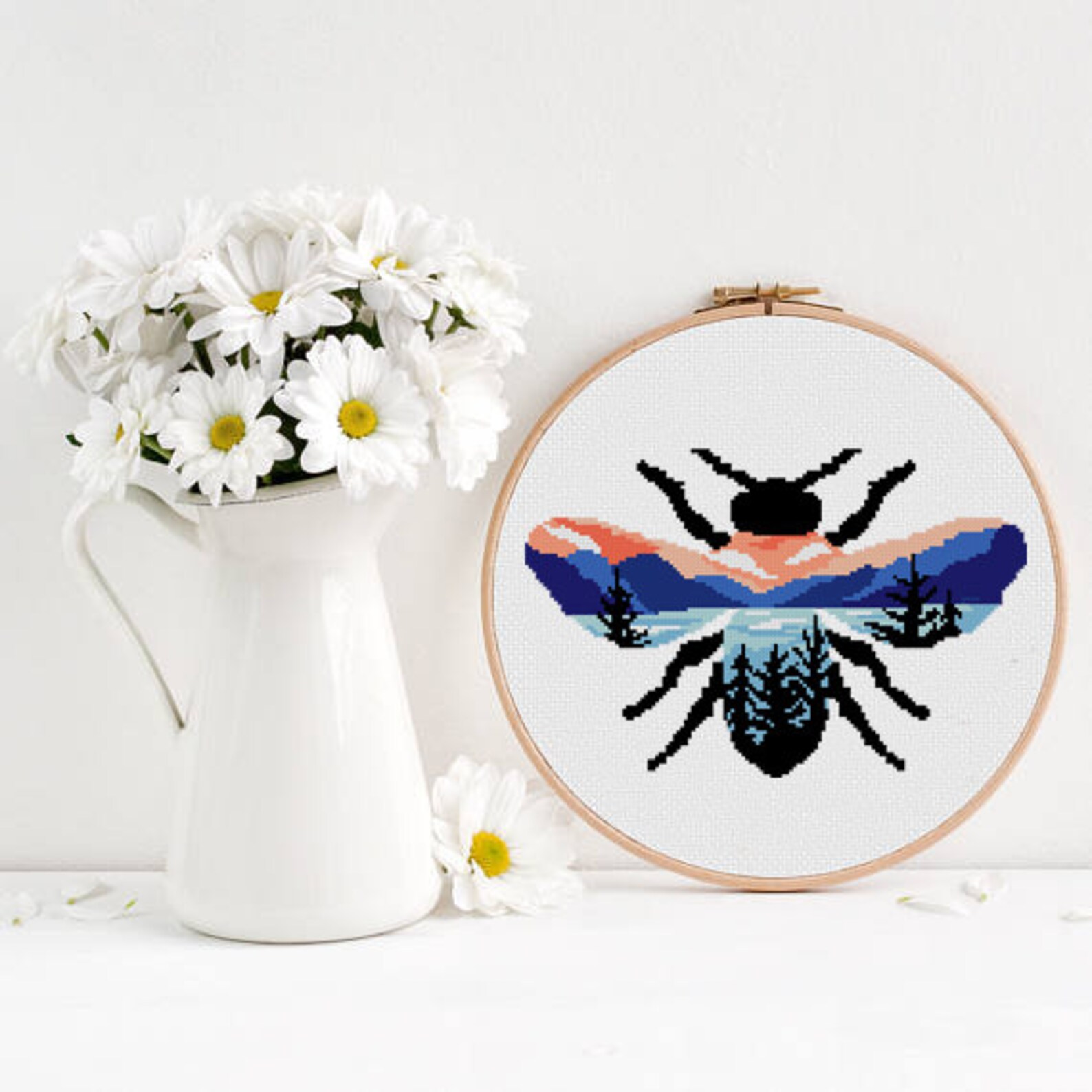 Set of 4 Insects Counted Cross Stitch Pattern Butterfly Bugs Etsy