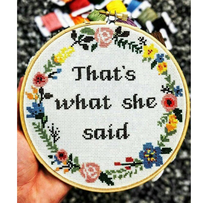 Cross Stitch Pattern Funny quote counted cross stitch funny cute