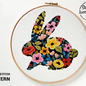 Hase Kreuzstich Anleitung PDF | Osterhasen Tier Design | Einfache DIY-Charts | Kreuzstichmuster