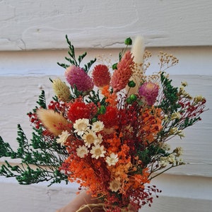 Dried Flower Everlasting Bouquet | Bright Colorful Dried Flower Wildflower Bouquet | Small Spring Dry Flower Bouquet | Handmade Home Decor |