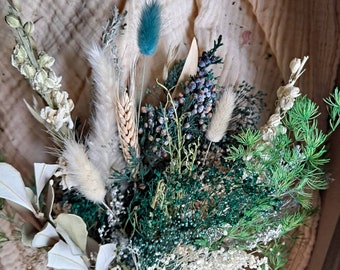 Dried Flower Bridal Bouquet |Wedding Flowers | Emerald Green Dried Flower Bouquet | Dried Flower Arrangement