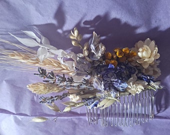 Dried Flower Hair Comb | Custom Design Hair Piece | Wedding Hair Flowers