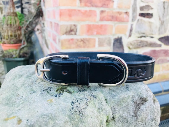 English Bridle Leather Dog Collar Made To Measure Dog Collar Etsy
