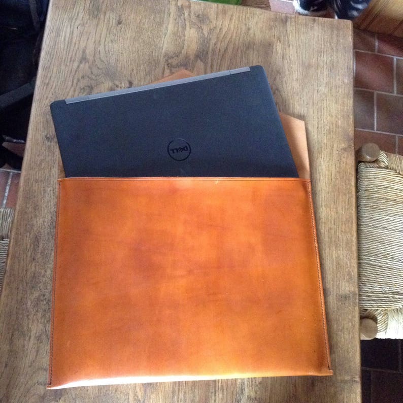 Handmade Leather Laptop Sleeve Oversized Clutch Bag Etsy