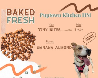 Tiny Bites Dog Treats – Homemade Banana Almond Biscuits (Small Dog Friendly)