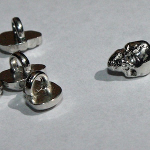 FREE First Class Shipping, Small Skull Shank Button, 3/8&quot;, 16L, 10mm, Bright Silver Colored, Ships from the USA