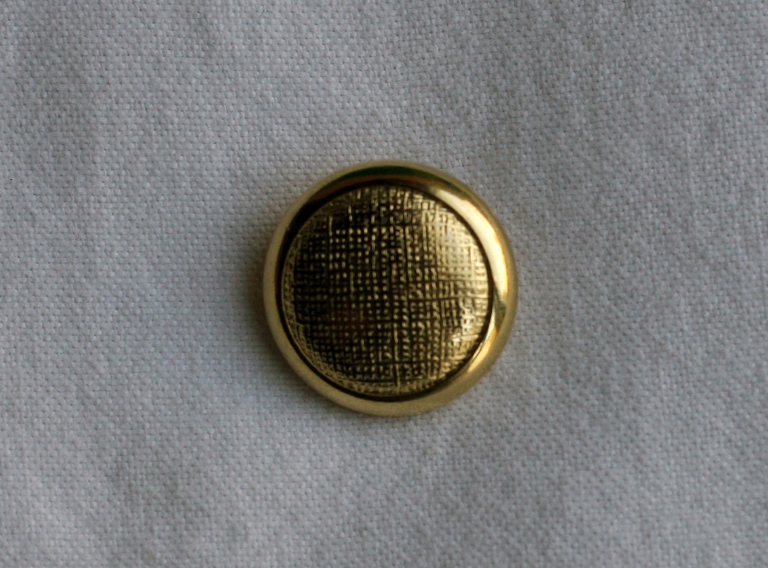 Shank Button Gold Rim FREE First Class Shipping, Gold Shank Metal Button, 7/8
