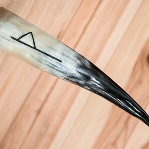 Rune Hand Carved Drinking Horn regular image 1