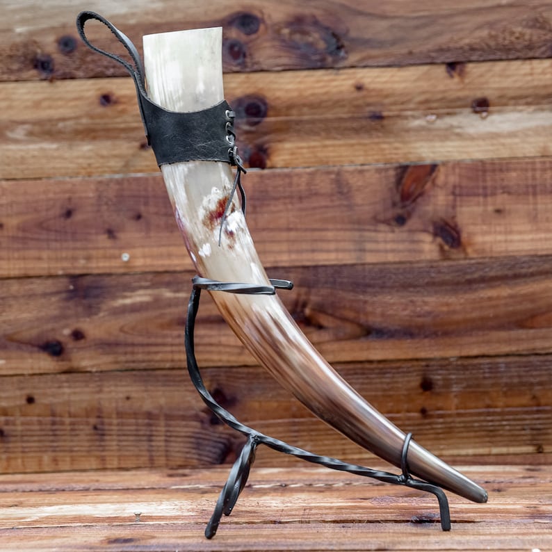 Hand Forged Drinking Horn Stand Large image 5