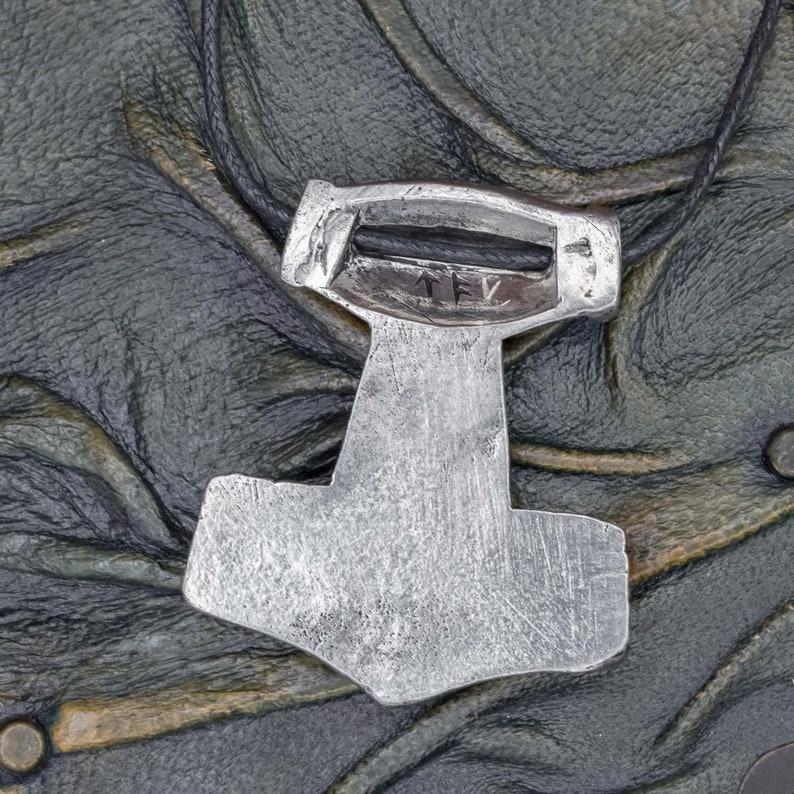 925 Sterling Silver Skane Thor's Hammer Green image 5