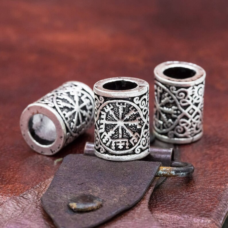 Vegvisir Viking Rune Hair Bead image 1