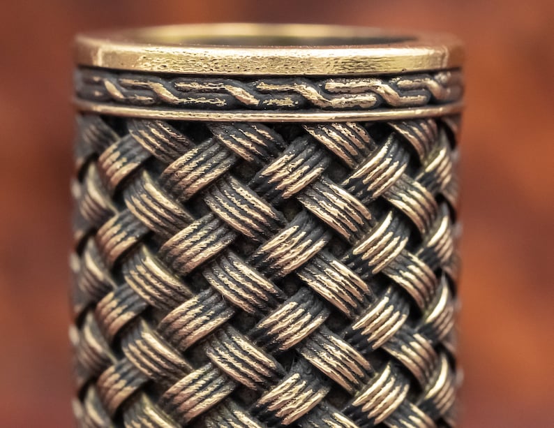 Large Bronze Viking Knotwork Hair and Beard Bead image 3