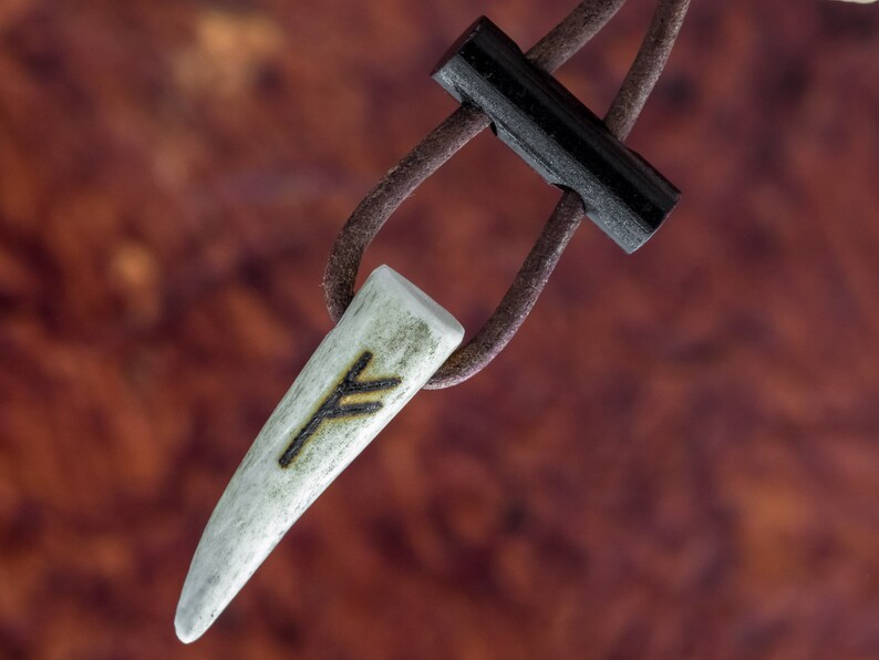 Handmade Rune Antler Viking Necklace image 1