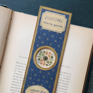 Handmade Bookmark Victorian Microscope Slide Diatoms - Dark Academia Gift for Readers Gift for Book Lovers Science Lovers