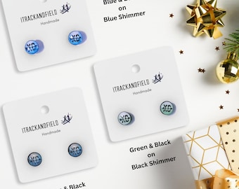 Sports Jewelry, Running Jewelry, Cross Country Earrings Studs, Handmade Jewelry, Gifts for runners, Running Gifts, Dainty resin Earrings