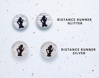 Runner Girl Earrings Studs, Track and Field Earrings, Cross Country jewelry, Resin Earrings, Running gifts, Sports Earrings Mini Studs,