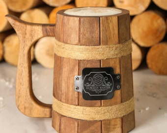 Jarra de cerveza de madera, Jarra de cerveza grabada, Jarra de cerveza personalizada, Jarra de cerveza personalizada, Jarra de madera, Jarra de cerveza grande, Taza vikinga, Regalo para amantes de la cerveza