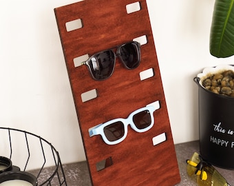 Sunglasses display organizer, Sunglasses stand, Sunglasses rack, Sunglasses holder, Wood display stand for glasses, Sunglasses storage