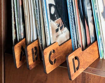 Schallplatten Divider aus Holz, Schallplatten Divider Alphabet, Schallplatten Divider, Schallplatten Divider Holz, Vinyl Seperator, Schallplatten Aufbewahrung
