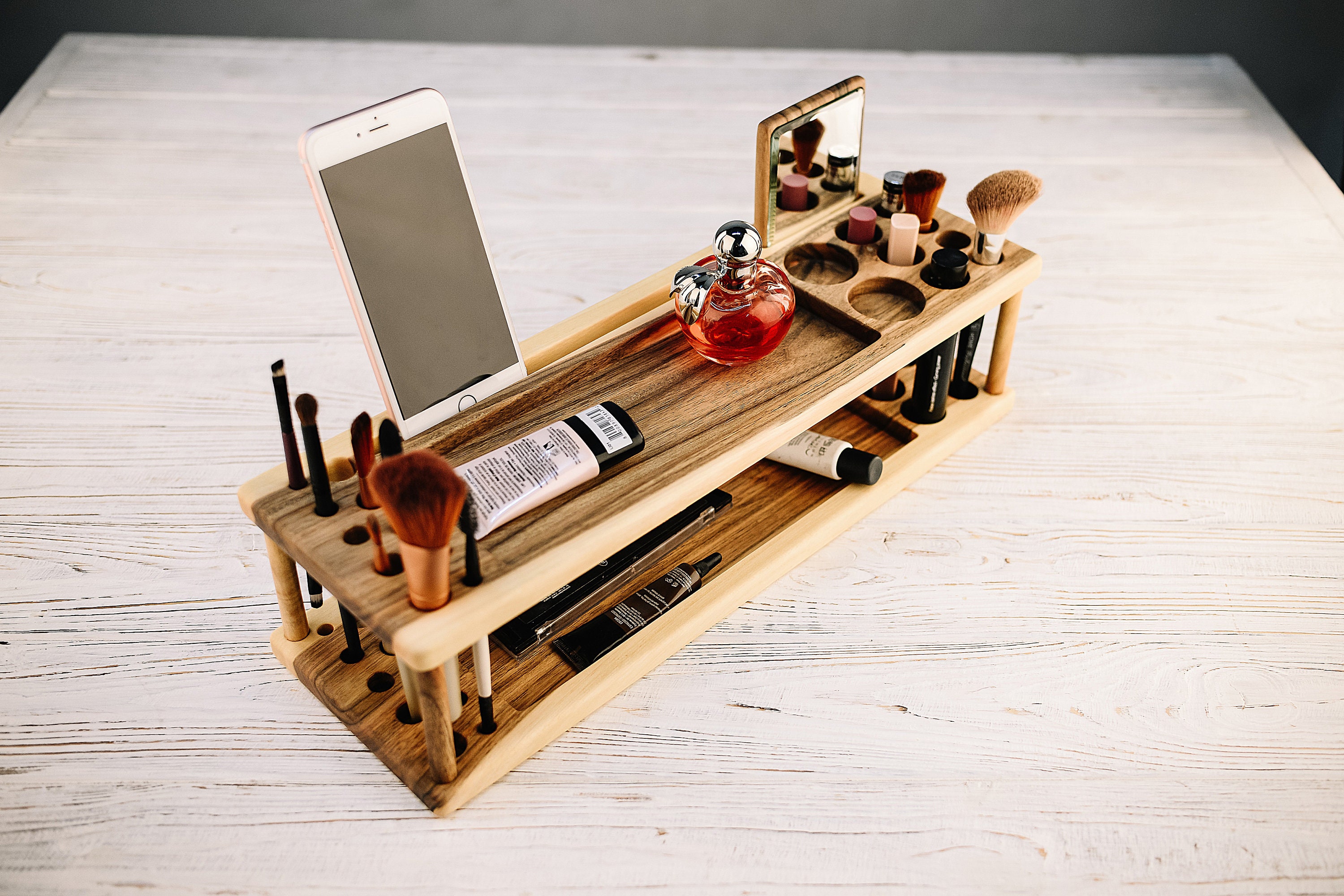 Makeup organizerMakeup palette organizerWood makeup Etsy