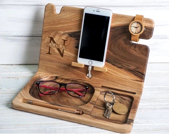 Wooden Stand,Business Wood Stand, Wooden Organizer, iPhone stand, Wooden Desk Stand, Glasses Holder, Workplace Gift, Desk Accessories