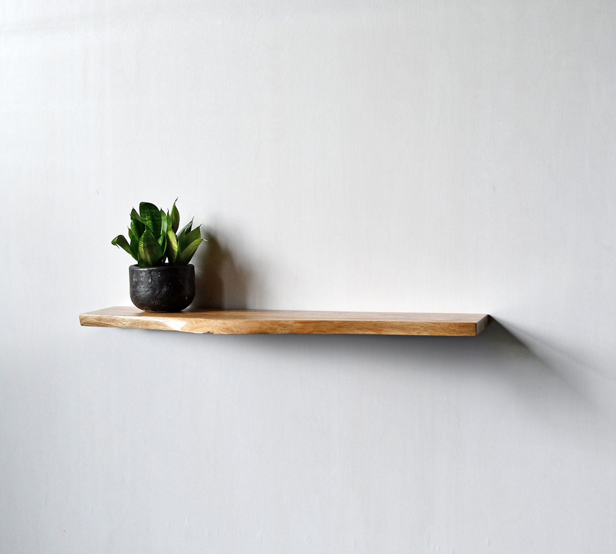 Rustic Live Edge Floating Shelfsolid Wood Floating Etsy