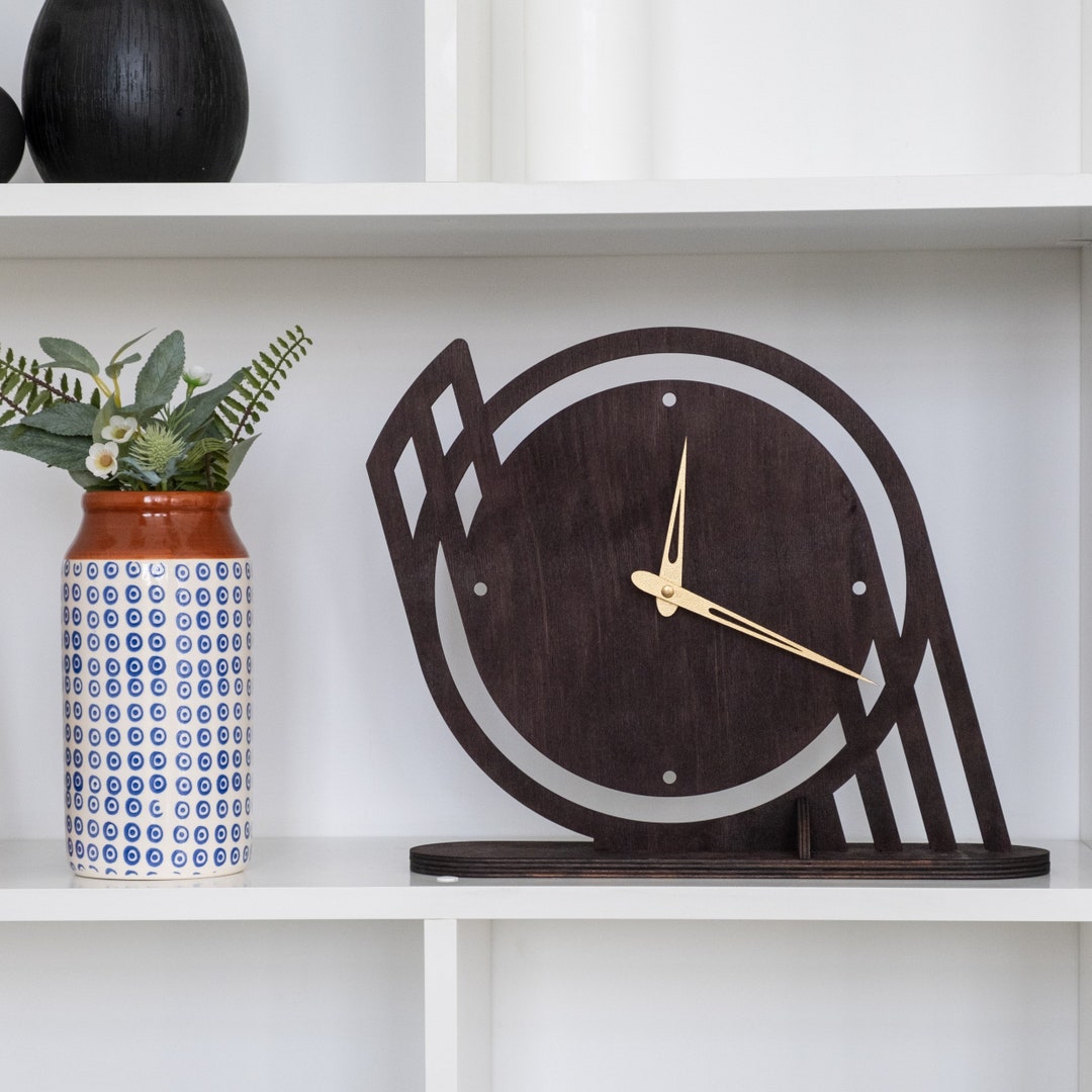Minimalist Clock, Wood Table Clock, Table Clock Unique, Table Clock ...