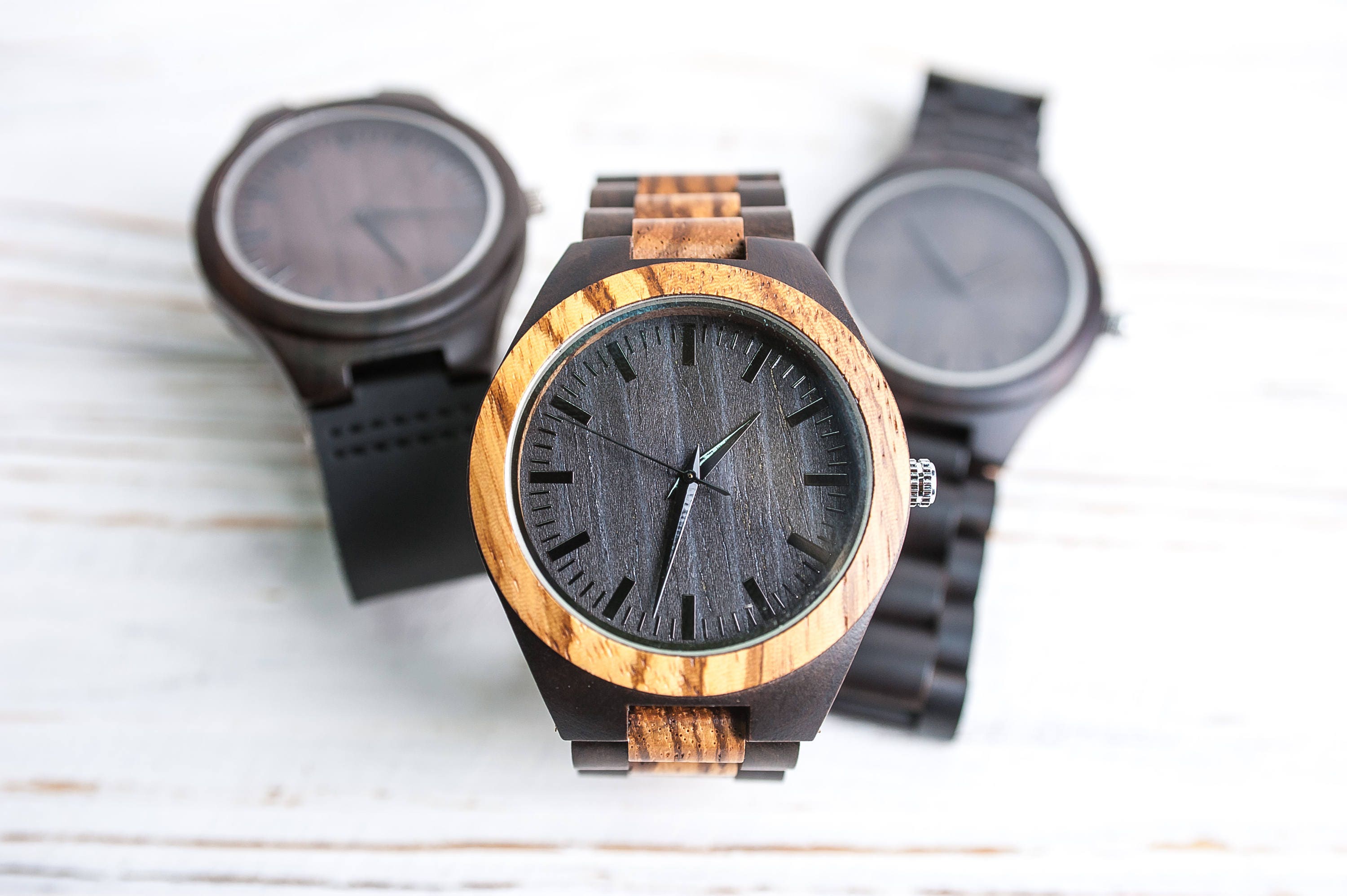Engraved watch for wedding Mens watch wedding Wooden watch Etsy