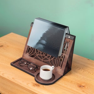 Open book stand, Book holder stand, Triangle book holder, Book caddy, Book rest, Book page holder, Book display holder, Book valet