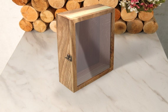 Display Shadow Case Wooden, With Glass, Etsy Box - Display Glass Door Box Box With Case, Glass Shadow Case Shadow Door, Wooden Display