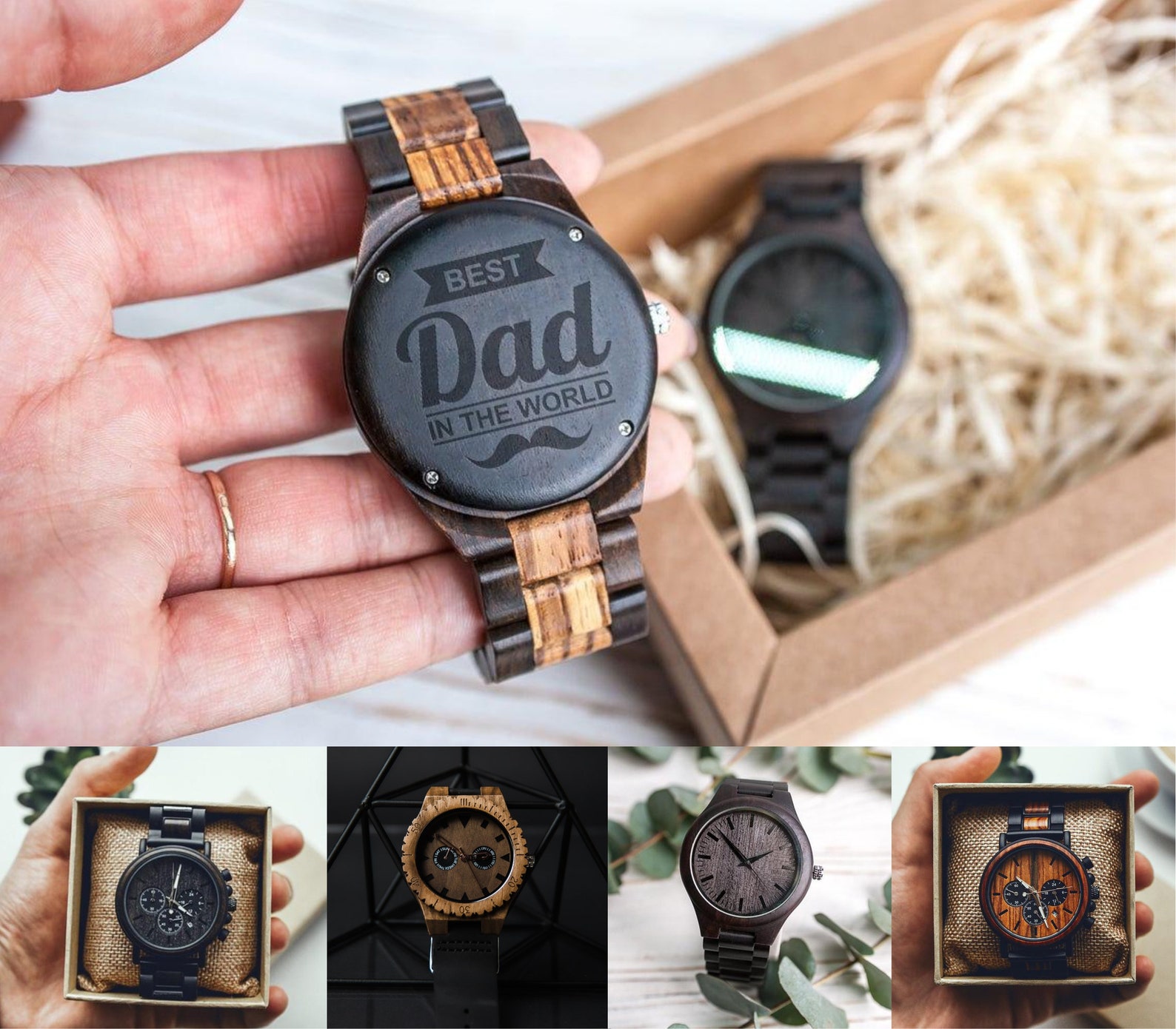 Engraved watch for wedding Mens watch wedding Wooden watch Etsy