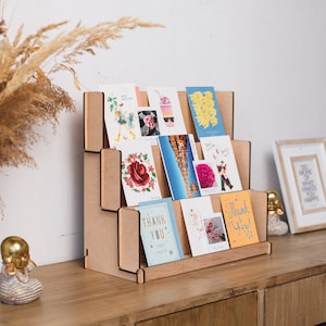 Présentoir pour cartes de voeux, Présentoir pour cartes postales, Support pour autocollants,Présentoir pour salon d'artisanat,Présentoir à 3 niveaux,Présentoir de vente au détail,Présentoir d'exposition d'artisanat