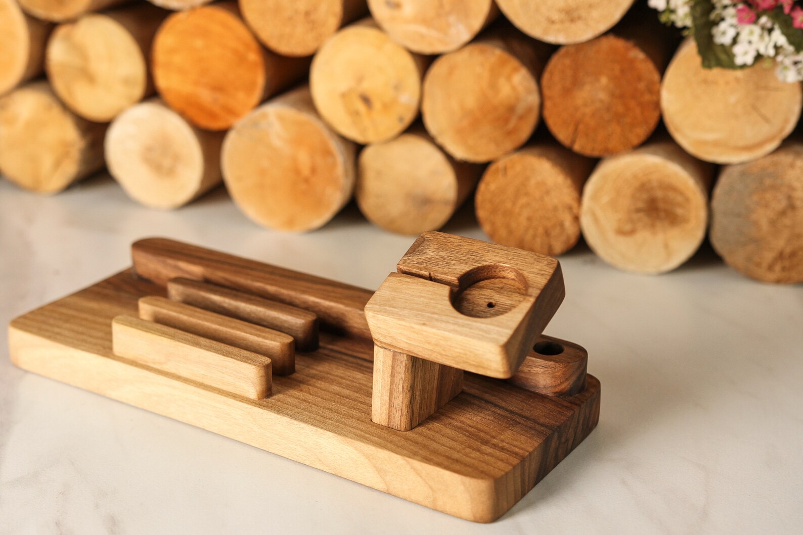 Office Desk Accessoriespersonilized Wood Desk Organizergifts Etsy