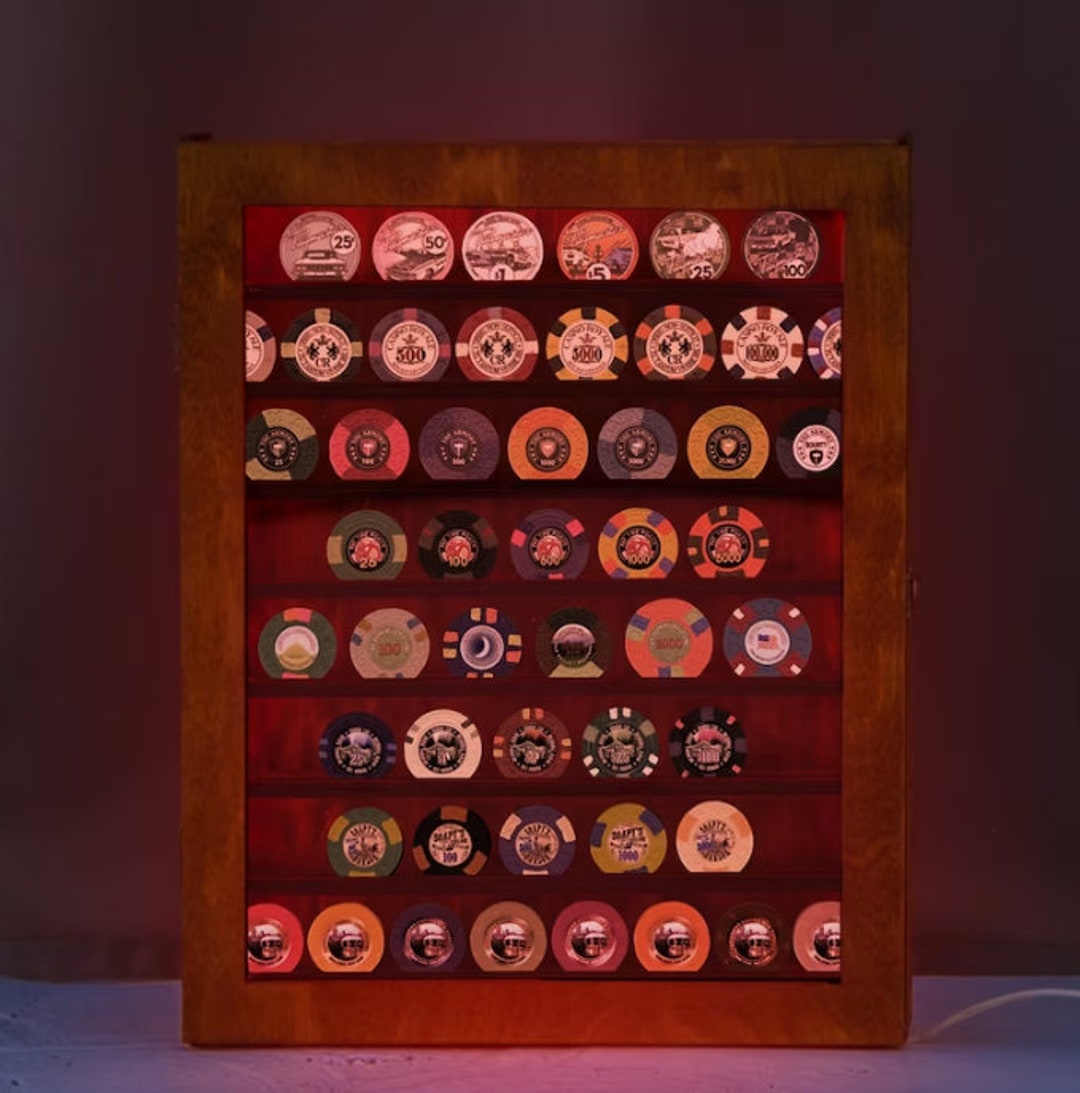 Casino Chip Display, Poker Chip Case, Poker Chip Display With Led, Coin