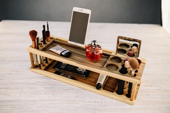 Organizador de maquillaje de madera rústica, Caja organizadora de  maquillaje, Regalos de Navidad para mujeres, Regalos de Navidad para mamá,  Regalos de Navidad para hija -  México