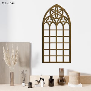 Gothic cathedral window decor, Gothic arch wall panel, Church window wood art, Gothic frame decor, Window wall art,Medieval home wall accent