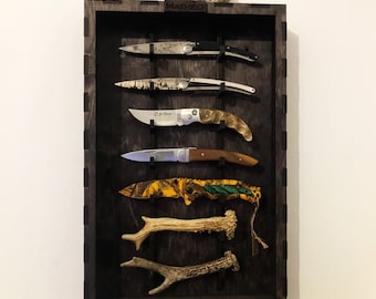 Personalized knife display case, Knife display cabinet, Knife display stand, Knife display shelf, Knife organizer, Knife display rack