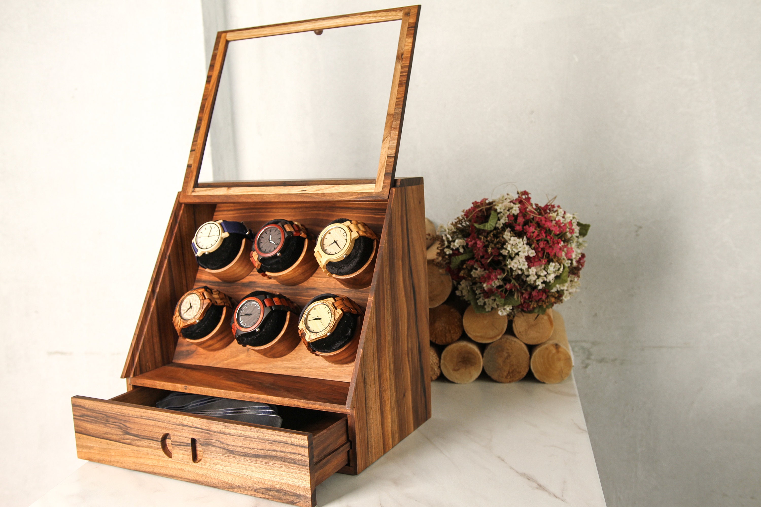 Watch Box Valet Watch Box for Men Wood Watch Box Engraved Etsy Canada