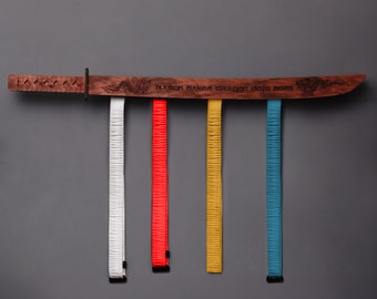 Martial arts belt display rack, Karate belt holder, Karate belt display, Karate belt rack, Taekwondo belt holder, Taekwondo belt display
