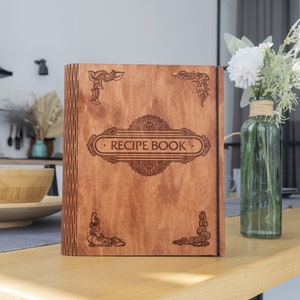 Pasta de receitas de 3 argolas, Pasta de receitas de madeira, Livro de receitas personalizado, Livro de receitas personalizado, Pasta de livro de receitas, Pasta de livro de receitas, Livro de receitas de família