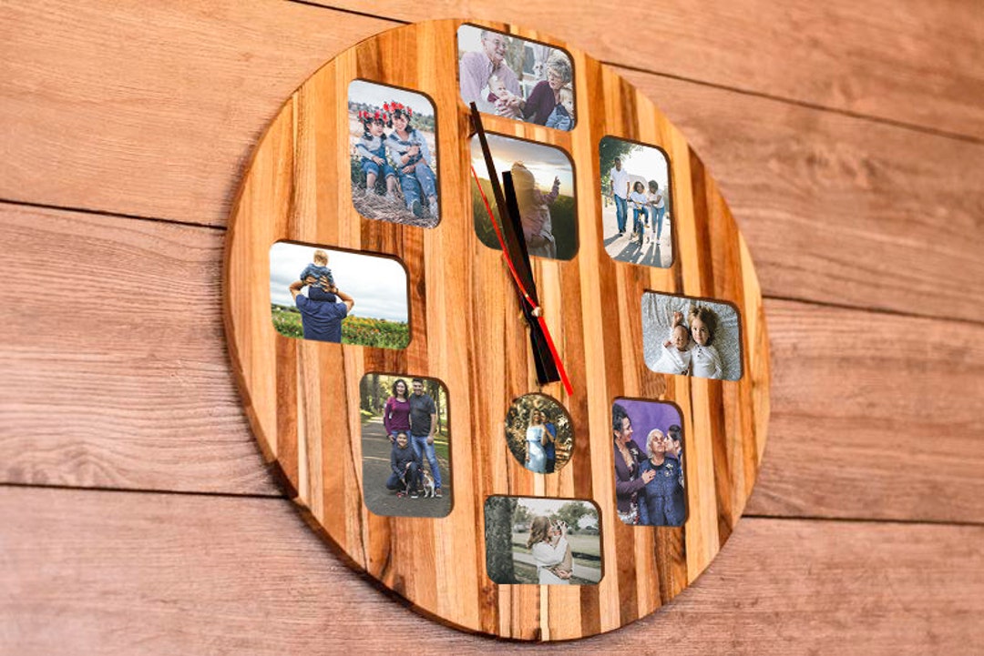 Personalized Photo Clock,modern Wall Clock,contemporary Wall Clock