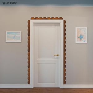 Wall molding wood decor,Above door wooden art, Above bed kids decor, Scalloped wall moulding wood, Furniture molding, Wall molding wood