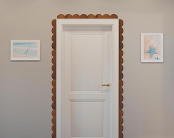 Wall molding wood decor,Above door wooden art, Above bed kids decor, Scalloped wall moulding wood, Furniture molding, Wall molding wood